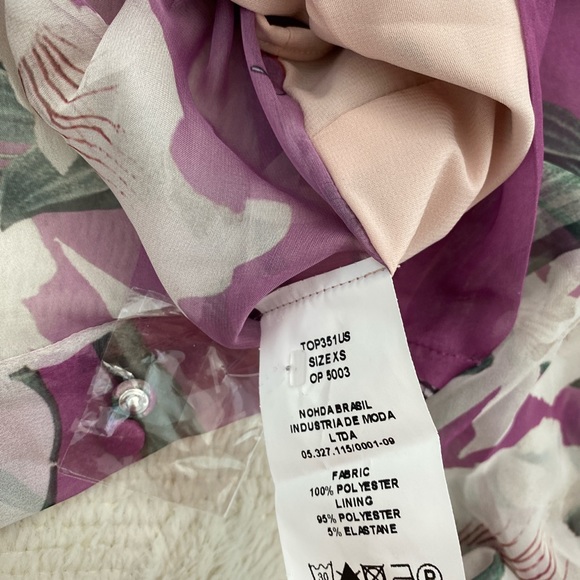 NWT PATBO purple tie front blouse top - Picture 3 of 3